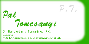 pal tomcsanyi business card